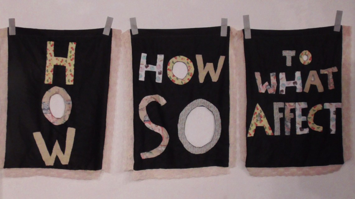 HowHowSoToWhatAffect_2016_fabric,lace, thread_Triptych 8x3feet